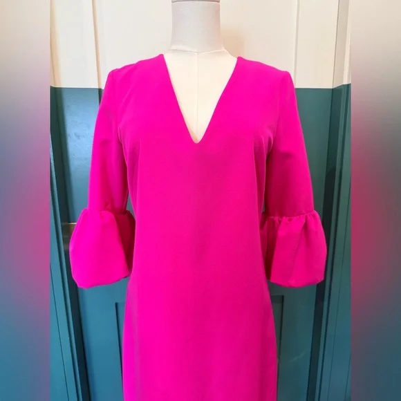 NWT Milly Pink (raspberry) Mandy Cady Mini Dress, size 4 - Picture 3 of 11